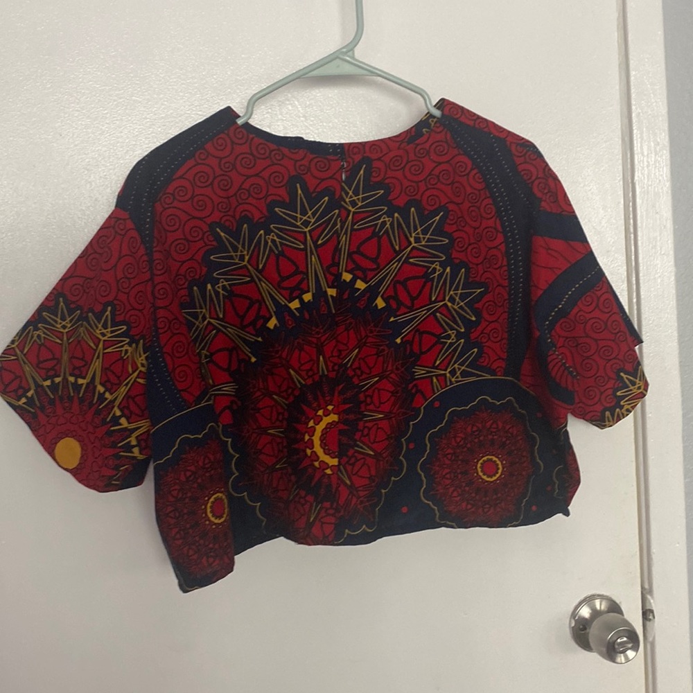 Grass Field Crop Top Dashiki